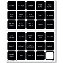 Blue Sea 4218 Square Format Label Set for Battery Management Panels - 30