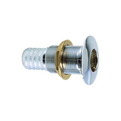 Perko 1 Thru-Hull Fitting f/ Hose Chrome Plated Bronze MADE IN THE USA
