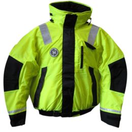 First Watch Hi-Vis Flotation Bomber Jacket - Hi-Vis Yellow/Black - X-Large