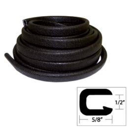 TACO Flexible Vinyl Trim - &#189; Opening x &#8541;W x 25L - Black