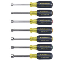 Klein Tools 7-Piece Metric Cushion-Grip Nut Driver Set - 3 Shafts