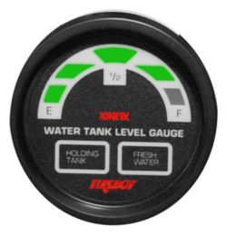 Xintex Water/Holding Tank Display Round 2 Gauge f/1 Fresh Water & 1 Holding Tank