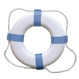 Taylor Made Decorative Ring Buoy - 17 - White/Blue - Not USCG Approved