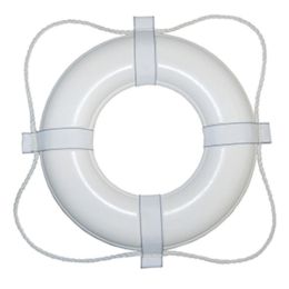 Taylor Made Foam Ring Buoy - 20 - White w/White Rope