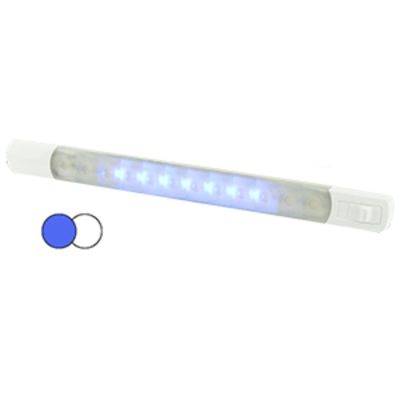 Hella Marine&nbsp;Surface Strip Light w/Switch - White/Blue LEDs - 12V