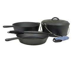 Stansport Cast Iron PreSeasoned 6Pc Cook Set