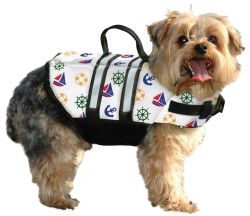 Paws Aboard Doggy Designer Life Jackets (Colors/Designs: Nautical Symbols, sizes: Xsmall)